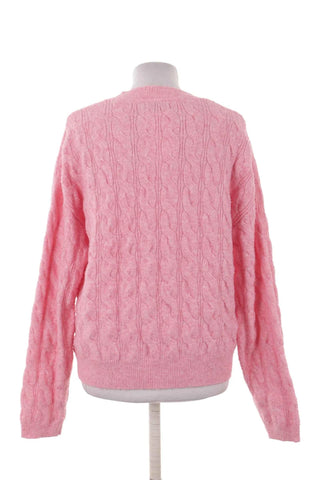 Sweter Damski Warkoczowy - Różowy