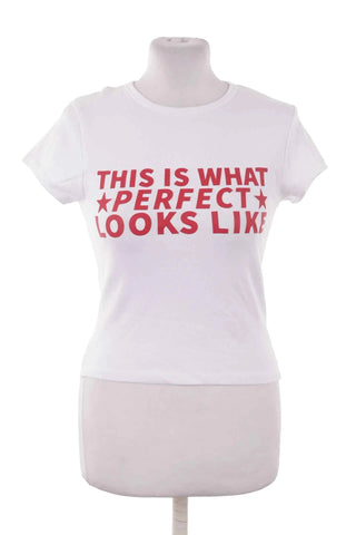 T-shirt damski bawełniany z nadrukiem - Biały