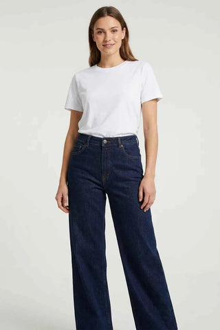 Spodnie jeansowe wide leg Baum und Pferdgarten - Granatowe
