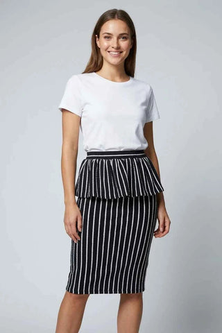 Spódnica peplum w paski