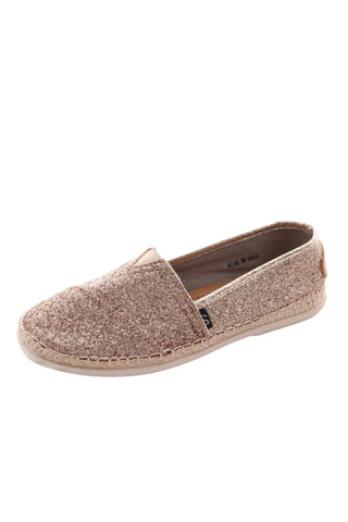 Espadryle damskie brokatowe - Złote