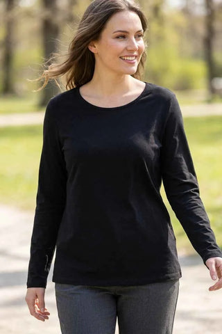 Bluzka bawełniana longsleeve - Czarna
