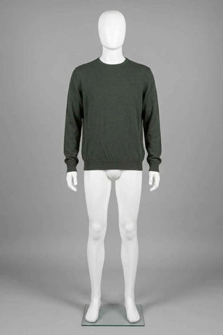 Sweter damski klasyczny gładki - Zielony  100% wełna