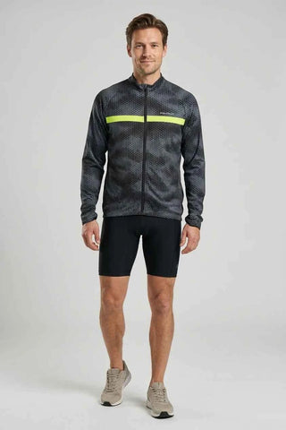Kurtka rowerowa Endurance wzór - Szaro-żółta