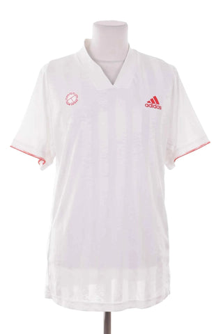 Koszulka męska w prążki Adidas - Biała