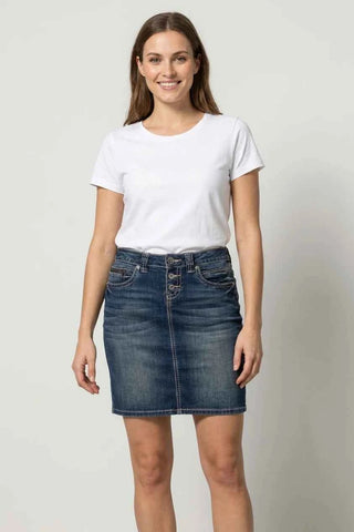 Spódnica jeansowa mini - Granatowa