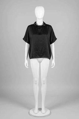 Bluzka oversize z golfem - Czarna