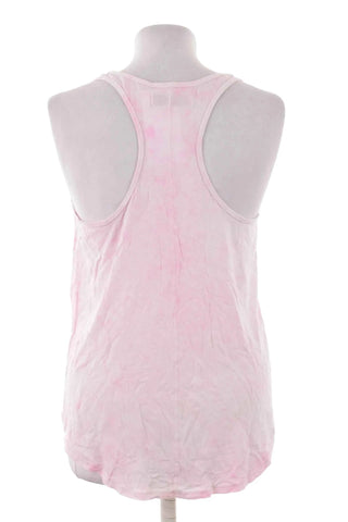 Top na ramiączkach marmurkowy tie-dye - Różowy
