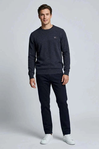 Sweter Męski Wełniany GANT - Granatowy  100% wełna