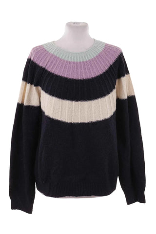 Sweter damski paski dzianinowy  15% wełna
