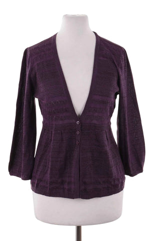 Sweter damski rozpinany w serek - Fioletowy