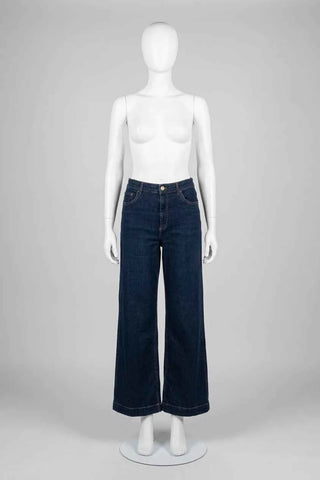 Spodnie jeansowe wide leg Baum und Pferdgarten - Granatowe