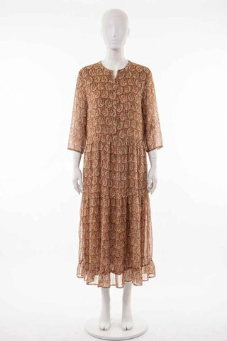 Sukienka Maxi Paisley - Pomarańczowo-brązowa