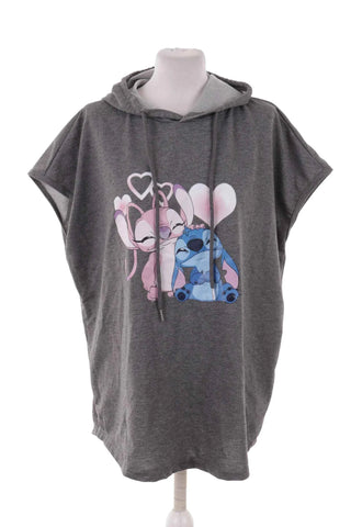 Bluza Damska Krótki Rękaw Nadruk Stitch & Angel - Szara