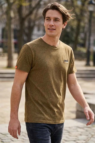T-shirt bawełniany Superdry - Zielony