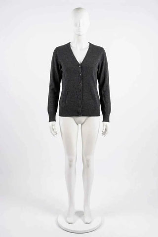 Sweter rozpinany dekolt V - Szary