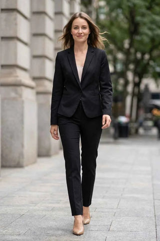 Marynarka damska elegancka slim fit - Czarna