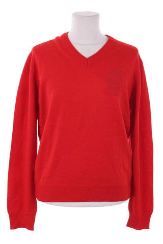 Sweter męski w serek Hugo Boss - Czerwony