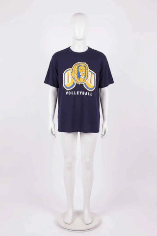 T-shirt z nadrukiem Volleyball - Granatowy