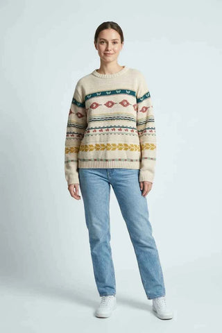 Sweter dzianinowy wzorzysty - Beżowy