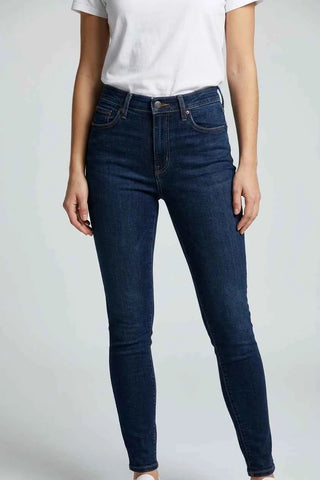 Jeansy skinny Levi's 721 High Rise - Granatowe  70% lyocell