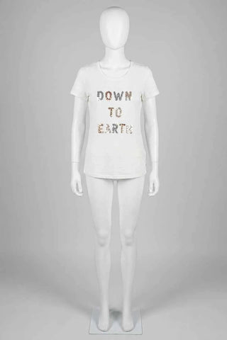 Koszulka damska z cekinami DOWN TO EARTH -