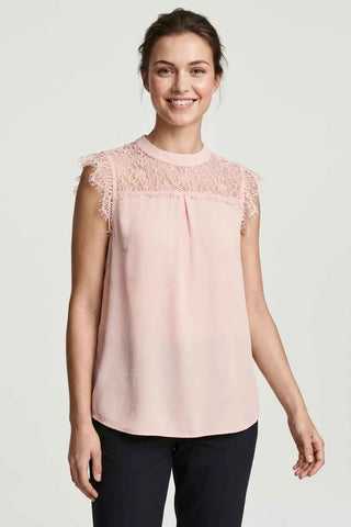 Bluzka z koronką H&M - Różowa