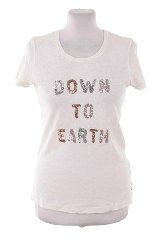 Koszulka damska z cekinami DOWN TO EARTH -