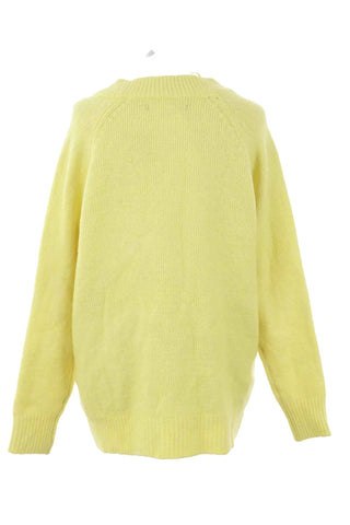 Sweter  z dekoltem V - Żółty