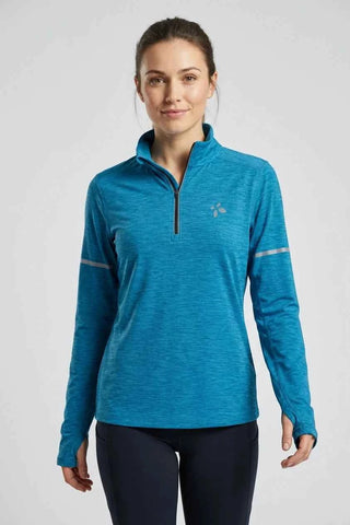Bluza sportowa damska z zamkiem 1/2 - Niebieska