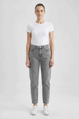 Damskie Jeansy DeFacto 90's Slim Fit Szare
