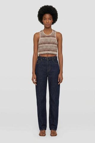 Krotki Top Halter w Paski Boho