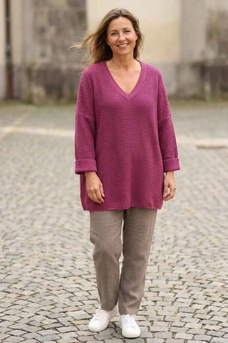 Sweter oversize  - Fioletowy