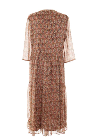 Sukienka Maxi Paisley - Pomarańczowo-brązowa