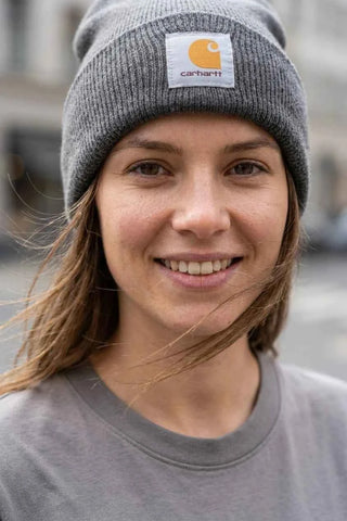 Czapka Beanie Prążkowana Carhartt - Szara