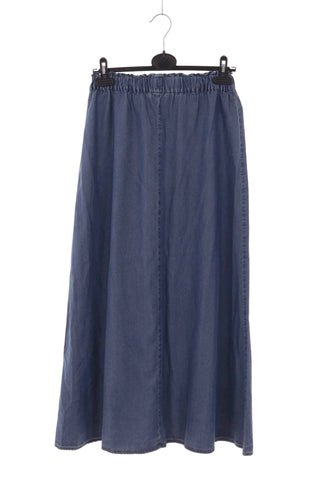 Spódnica maxi damska luźna - Niebieska  100% lyocell