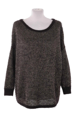Sweter  puszysty - Czarny- złoty   15% wełna