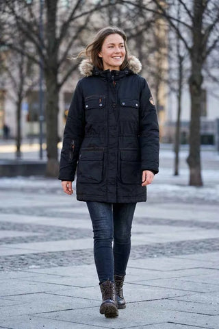 Kurtka Parka Ocieplana z Kapturem - Czarna