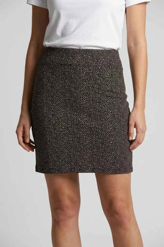 Spódnica ołówkowa mini we wzorek - Czarna