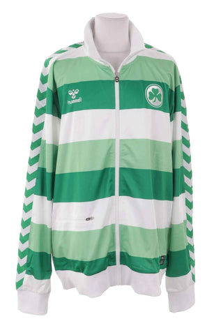 Bluza Dresowa Paski Hummel - Zielono-Biała