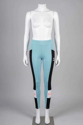 Sportowe legginsy damskie Puma niebiesko-czarne