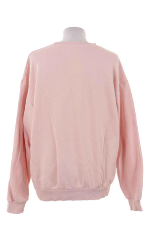 Bluza damska oversize z nadrukiem - Różowa
