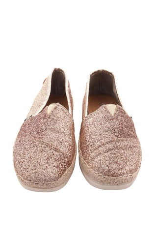 Espadryle damskie brokatowe - Złote